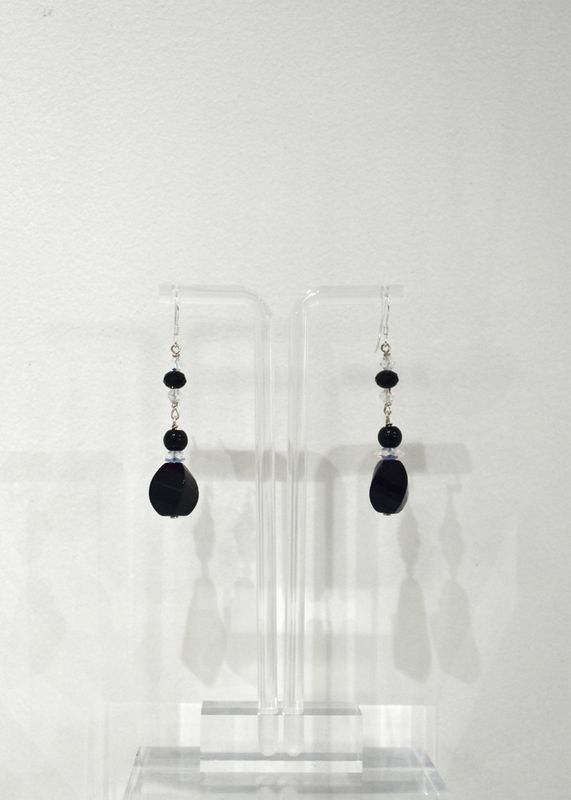 Large Onyx Bead Earrings