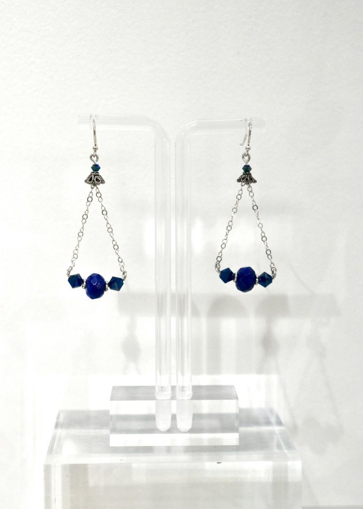 Lapis Lazuli Wide Earrings