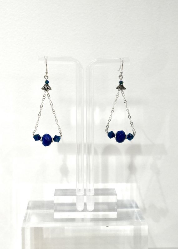 Lapis Lazuli Wide Earrings