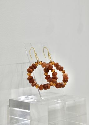 Carnelian Agate Hoop Earrings