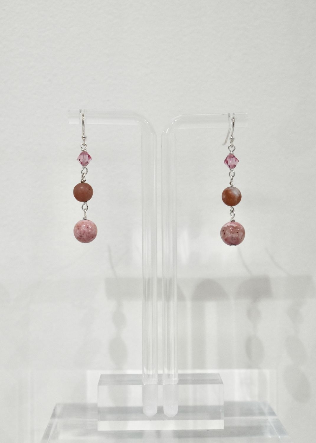 Rhodonite Long Earrings