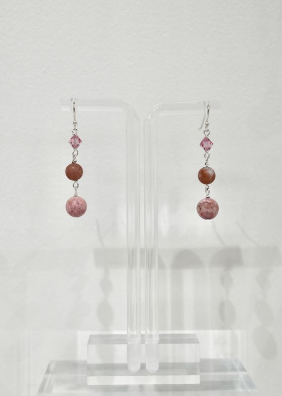 Rhodonite Long Earrings