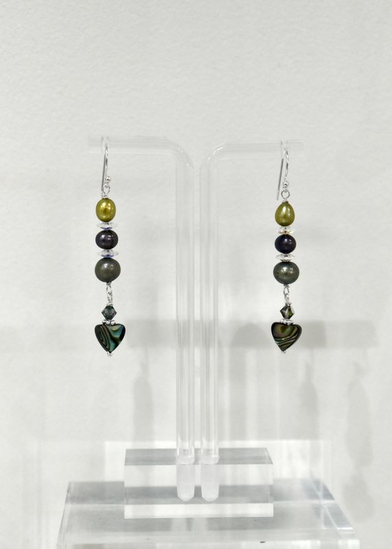 Abalone Heart &amp; Pearl Droplets