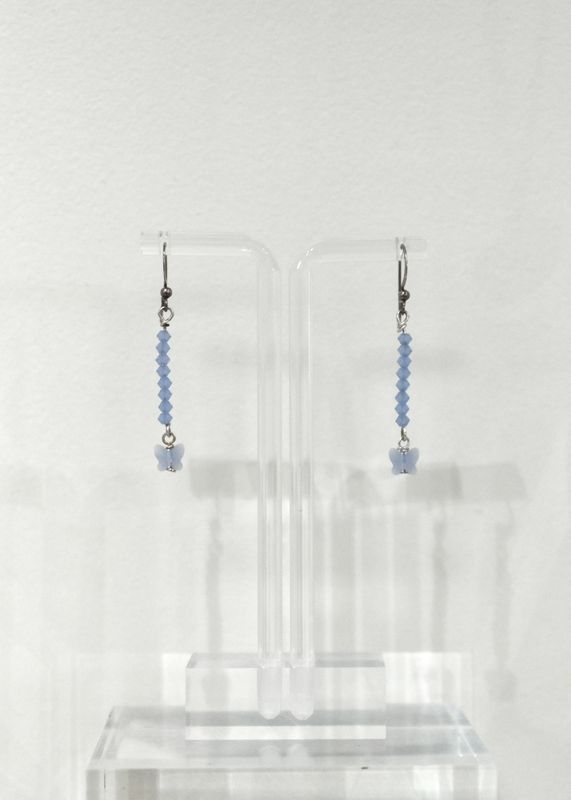 Blue Lace Agate Stick Butterfly Earrings
