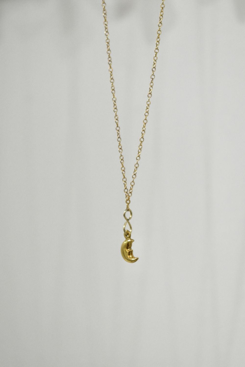 Gold Tiny Moon Chain Necklace
