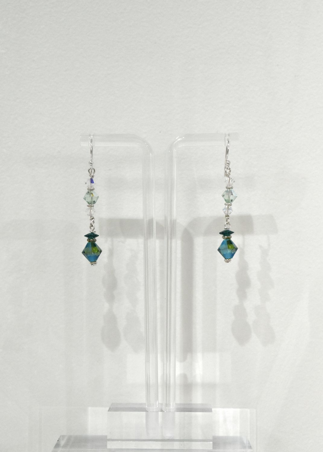 Ocean Green Swarovski Long Earrings
