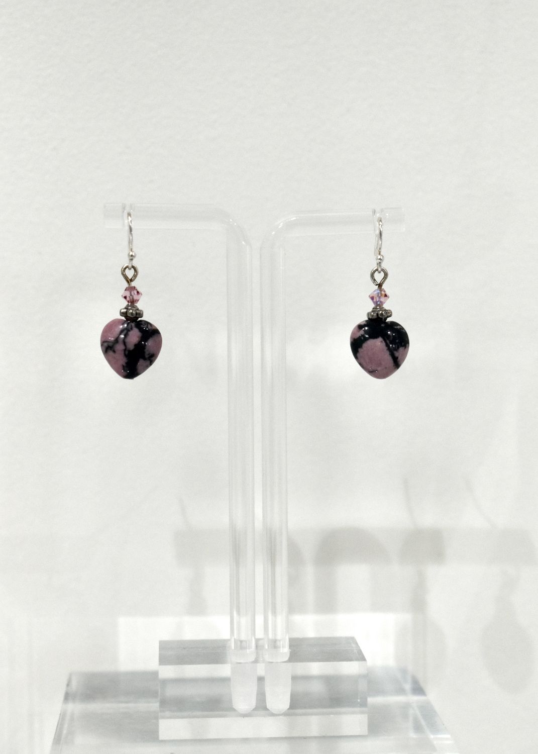 Rhodonite Black &amp; Pink Short Earrings