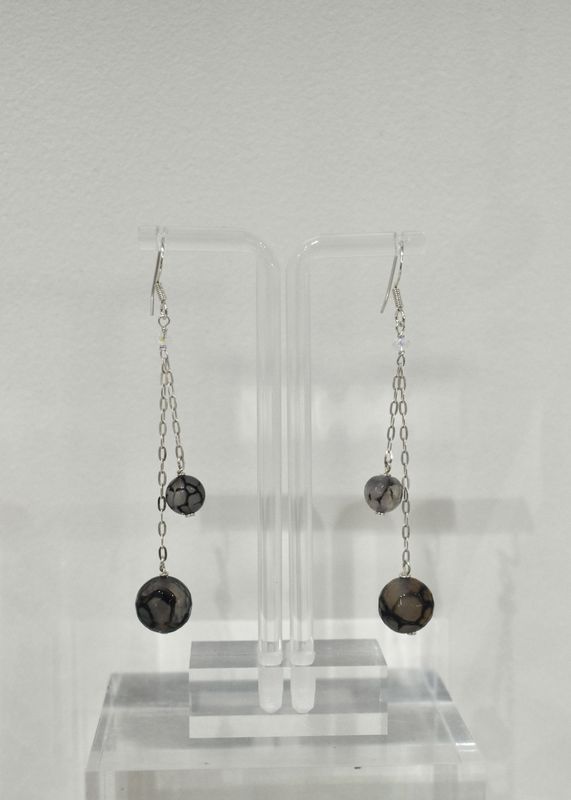 Tourmalinated Quartz Long Earrings