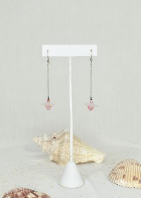 Pink Flower Dangle Earrings