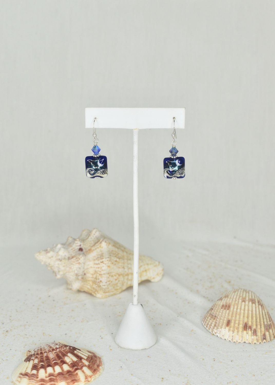 Moon Art Glass Earrings