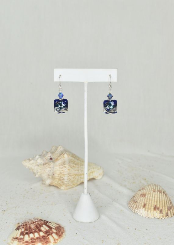 Moon Art Glass Earrings