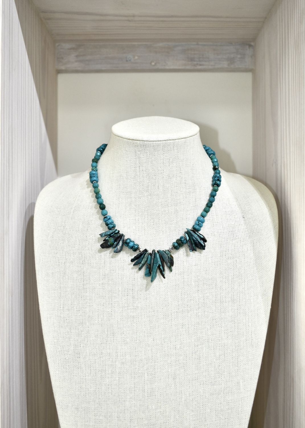 American Turquoise Stick Bead Necklace