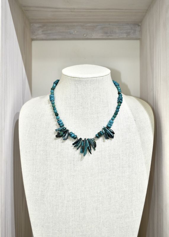 American Turquoise Stick Bead Necklace