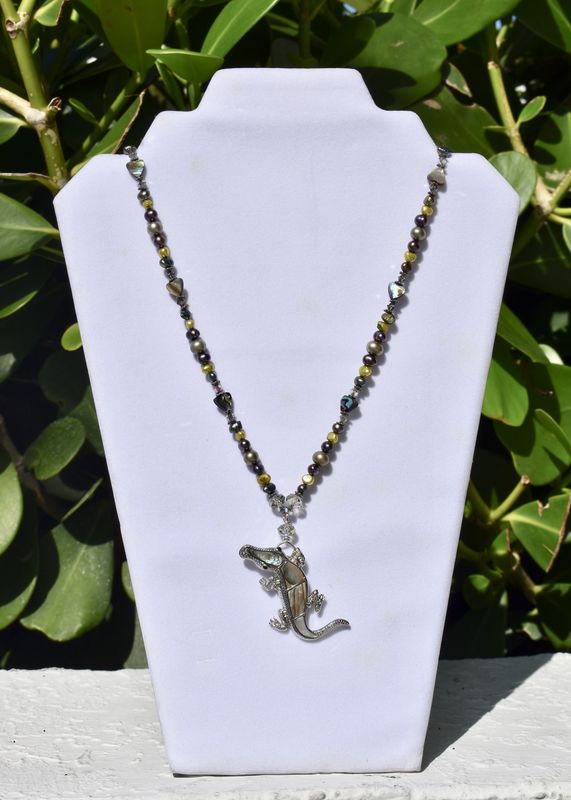 Abalone Alligator Necklace