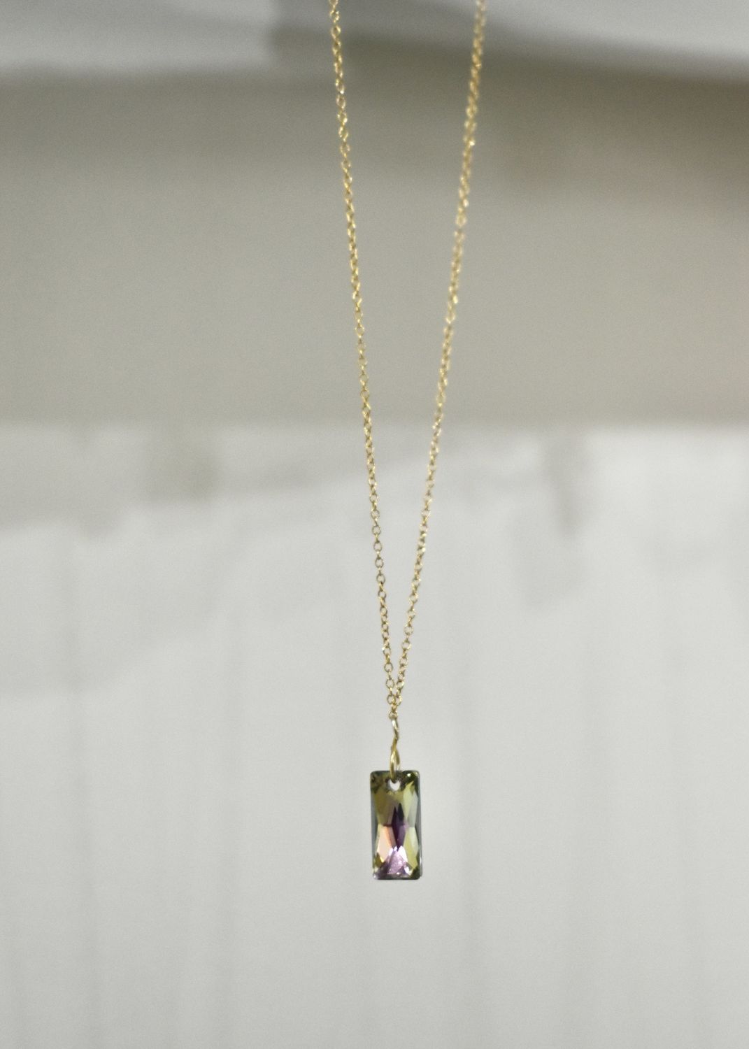 Gold Aurora Borealis Chain Necklace