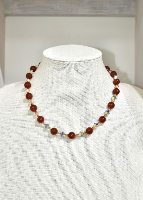 Carnelian Agate Bauble Necklace
