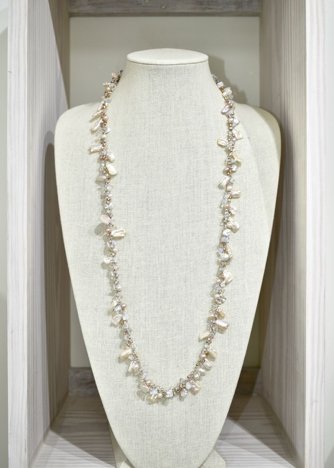 Fresh Water Stick Pearl Long Necklace