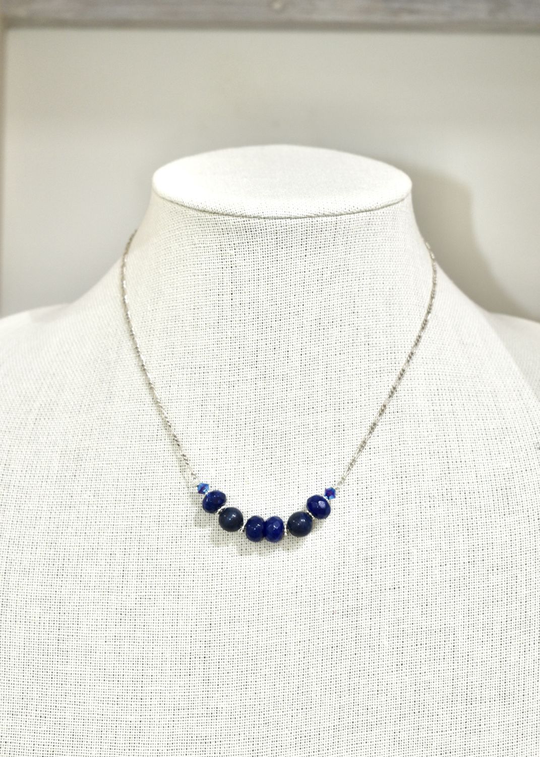 Lapis Lazuli Horizontal Bead Necklace