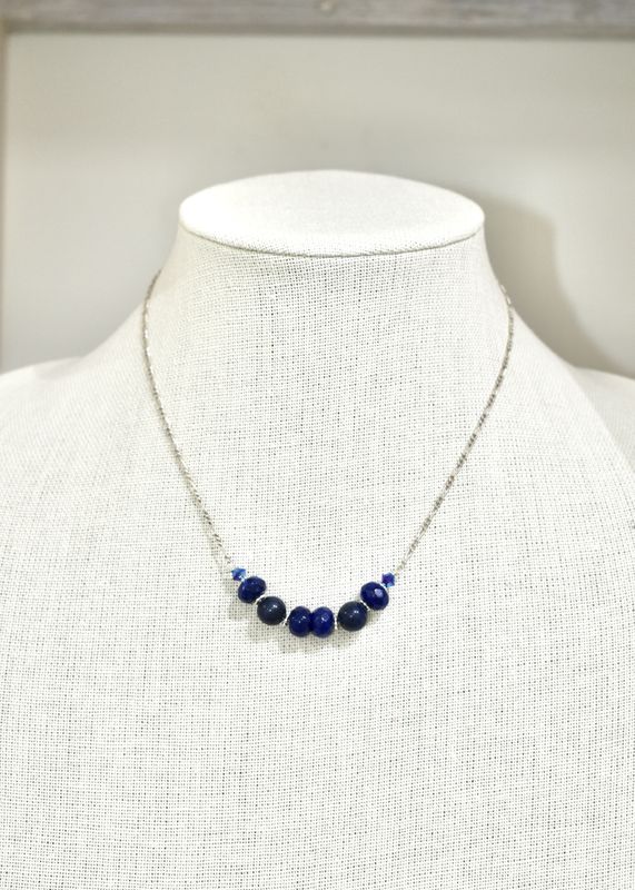 Lapis Lazuli Horizontal Bead Necklace