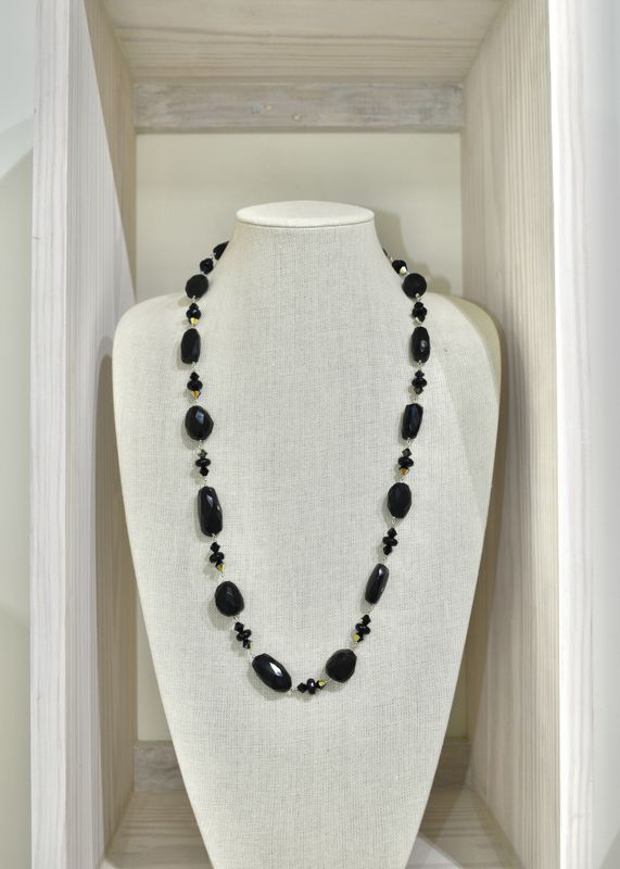 Large Onyx Bead Necklace