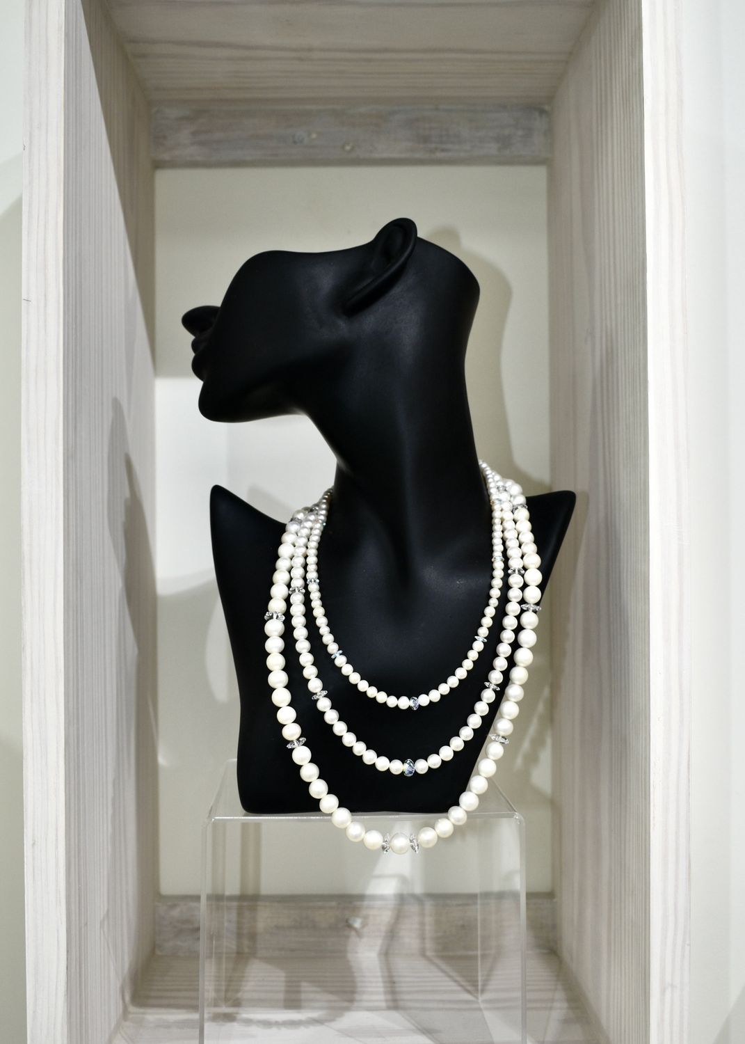 White Pearl 3-Strand Necklace
