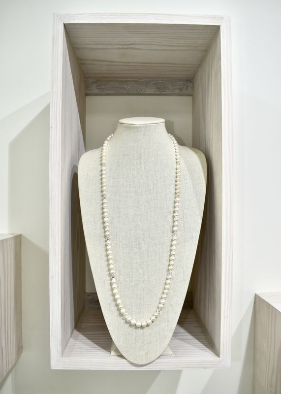 White Pearl Long Necklace