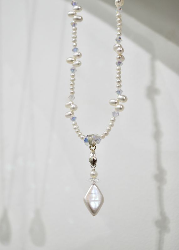 Diamond-Shaped Fresh Water Pearl Necklace