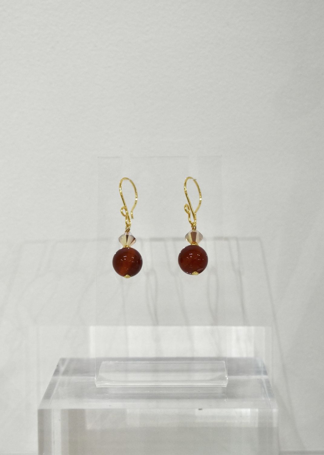Carnelian Agate Bauble Short Earrings
