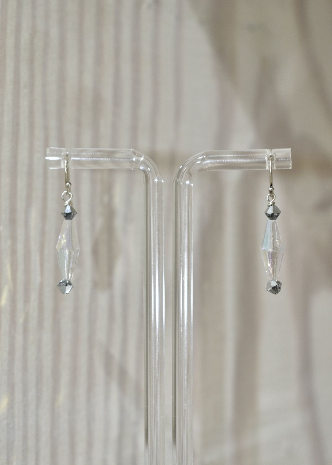 Elongated Swarovski Diamond Short Earrings