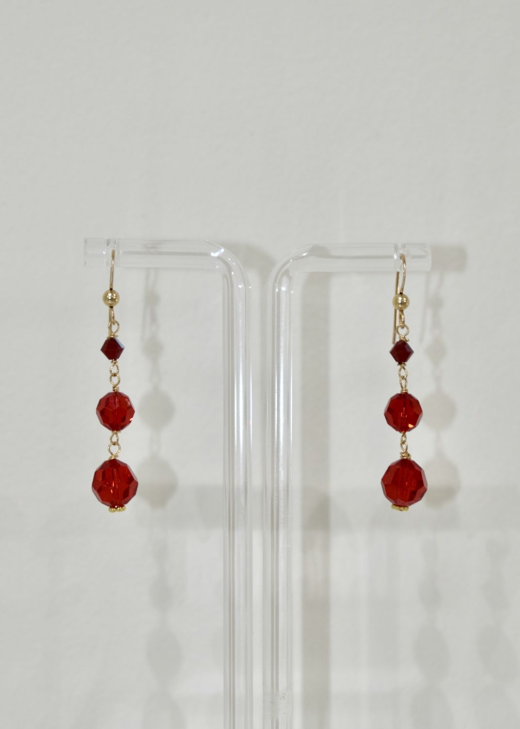 Deep Red Swarovski Medium Earrings