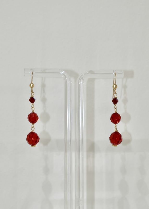 Deep Red Swarovski Medium Earrings