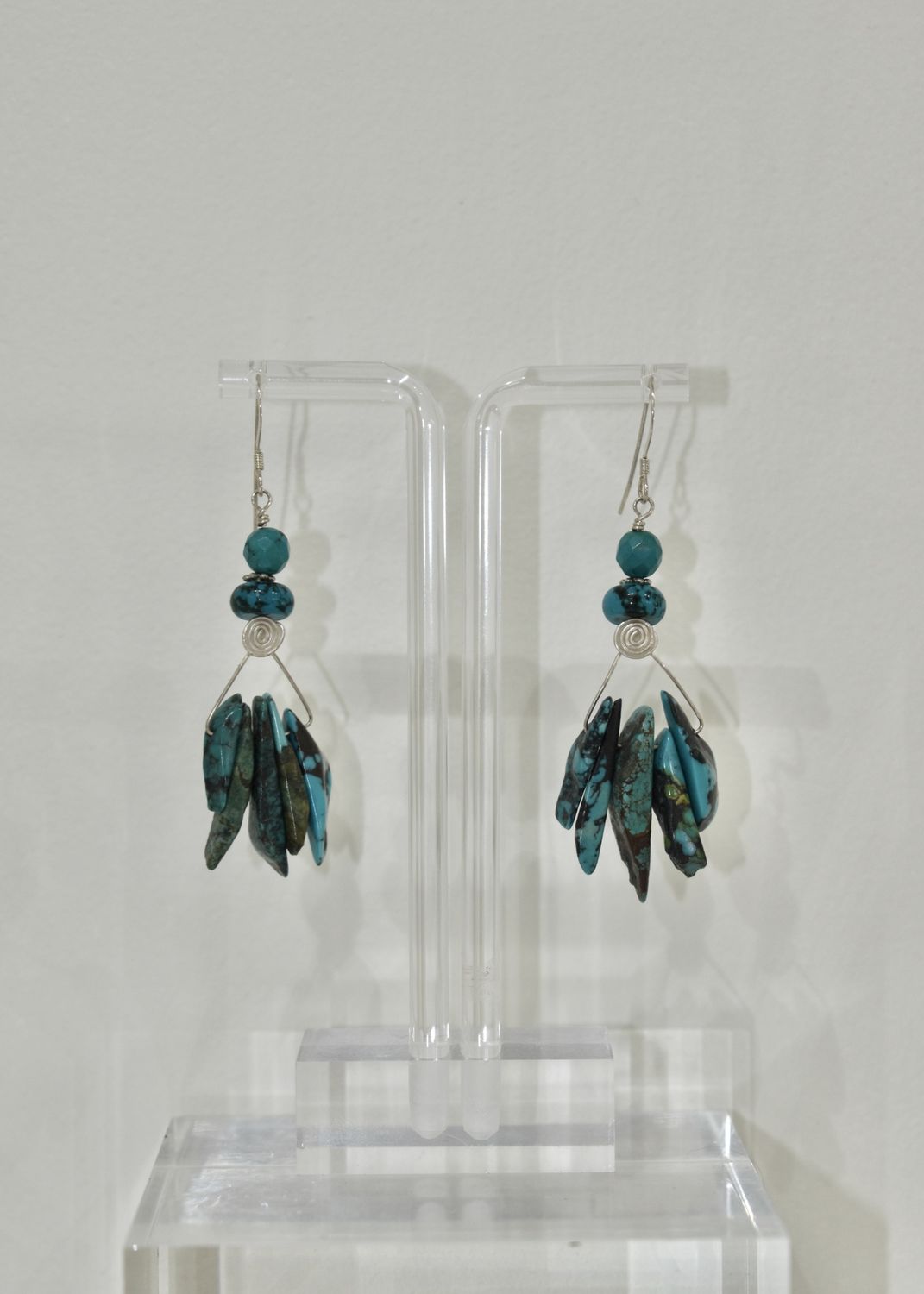 American Turquoise Stick Bead Earrings