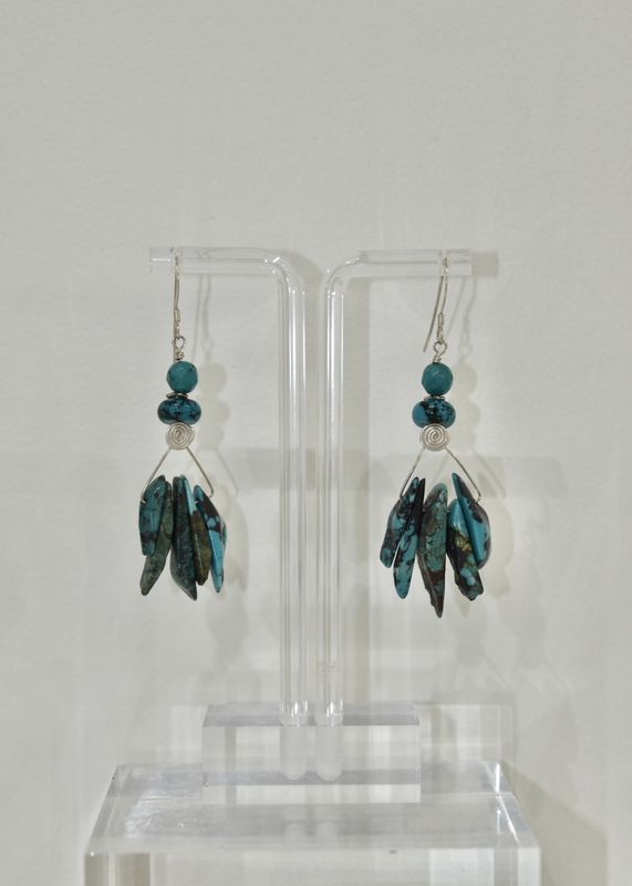 American Turquoise Stick Bead Earrings