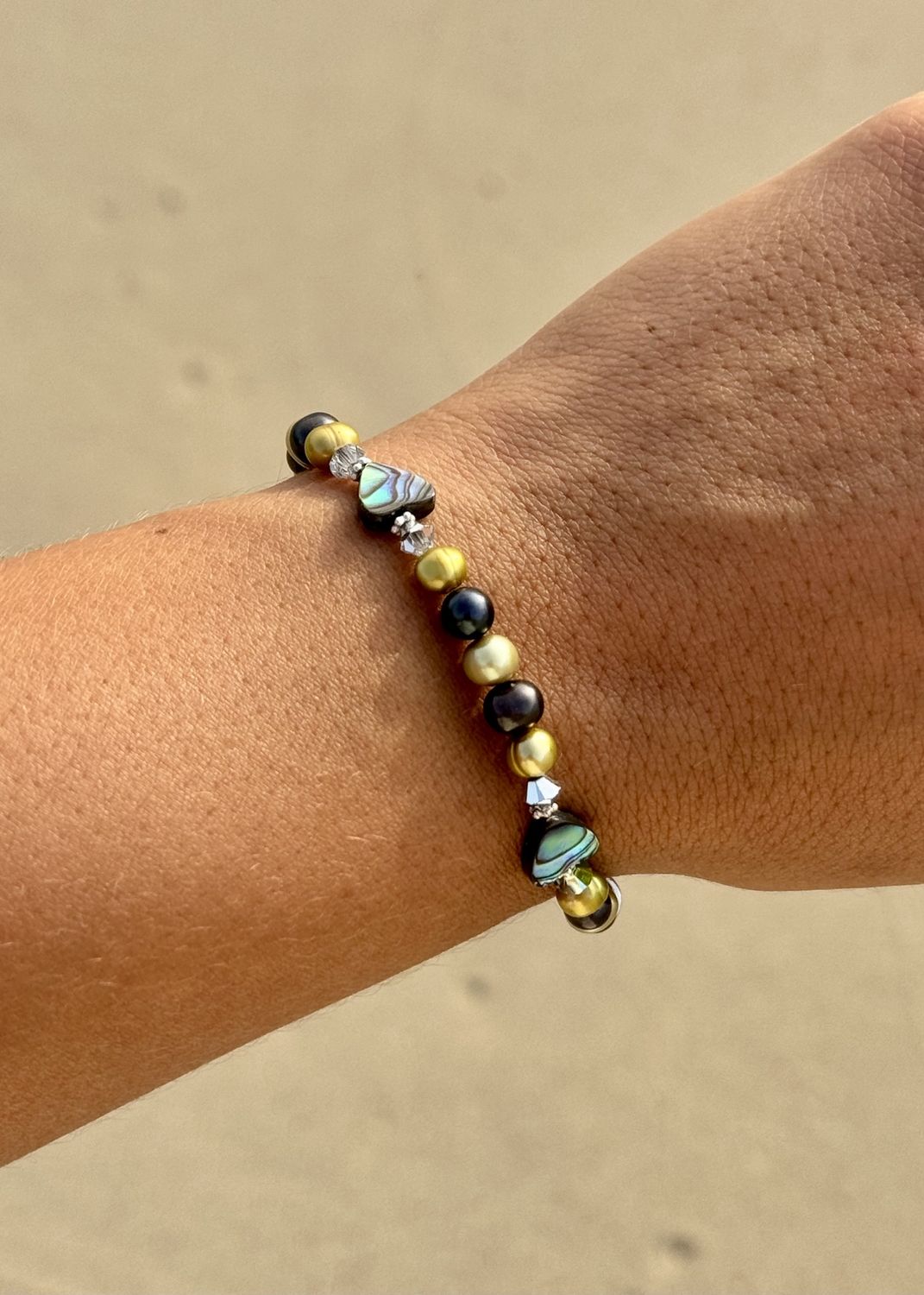 Abalone Heart Pearl Bracelet