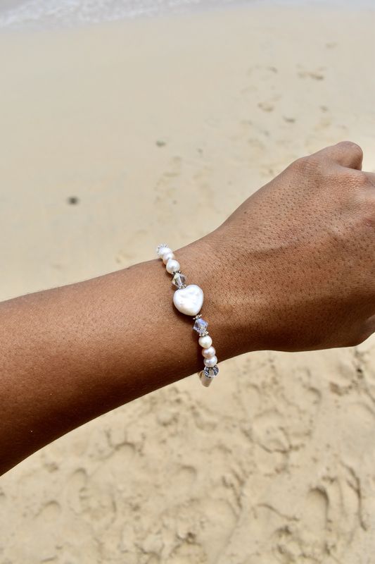 Fresh Water Pearl Heart Bracelet