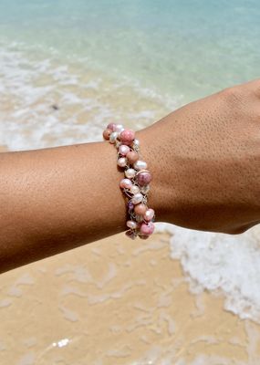 Rhodonite Wire Crochet Bracelet