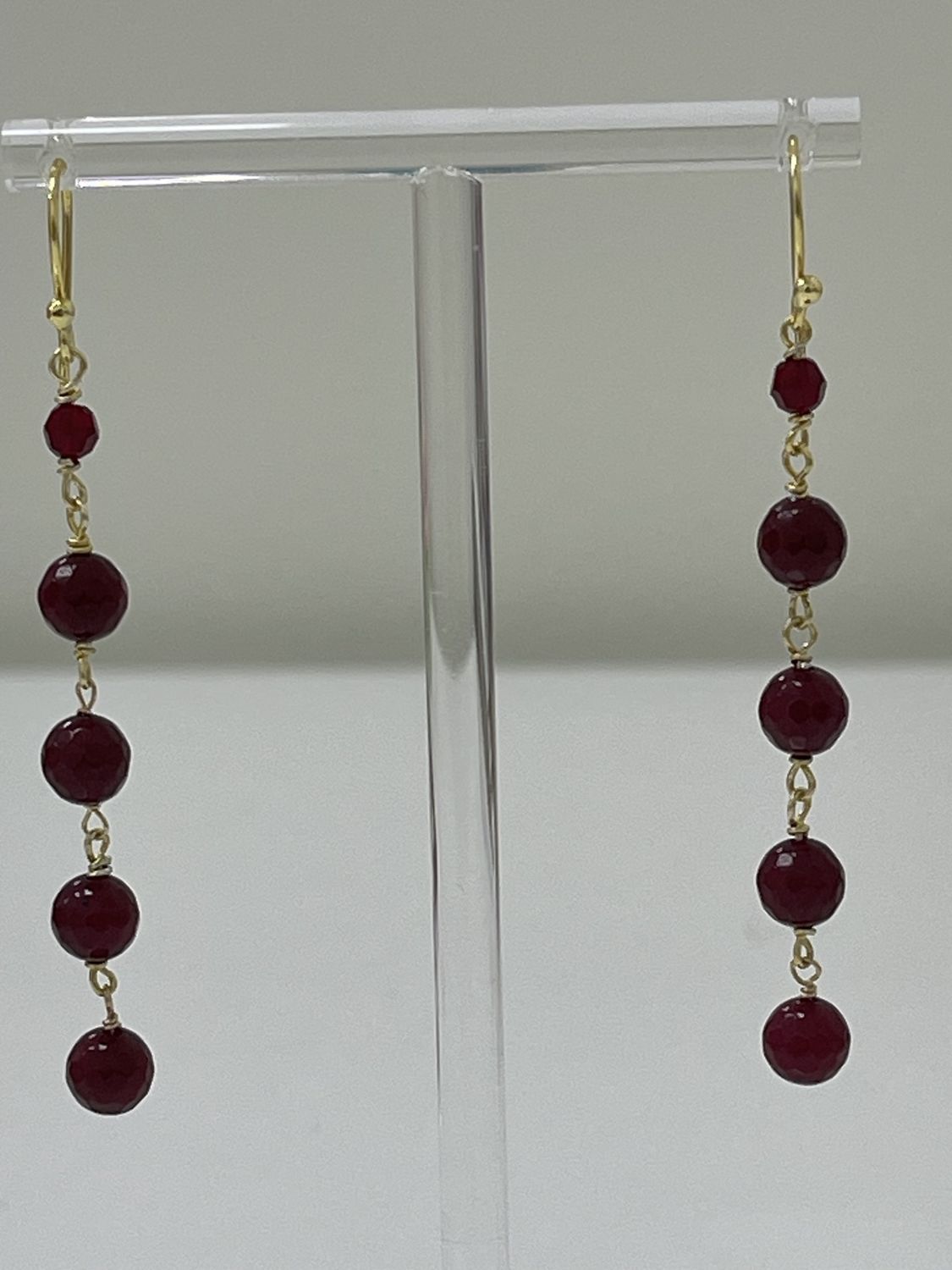 Garnet Extra Long 4 tier Earrings