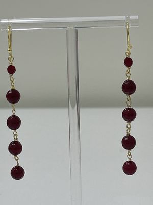Garnet Extra Long 4 tier Earrings