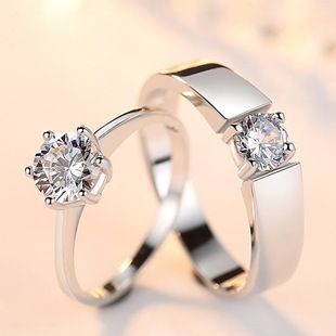 Women Index Finger Pair Ring Copper Silver-plated Jewelry
