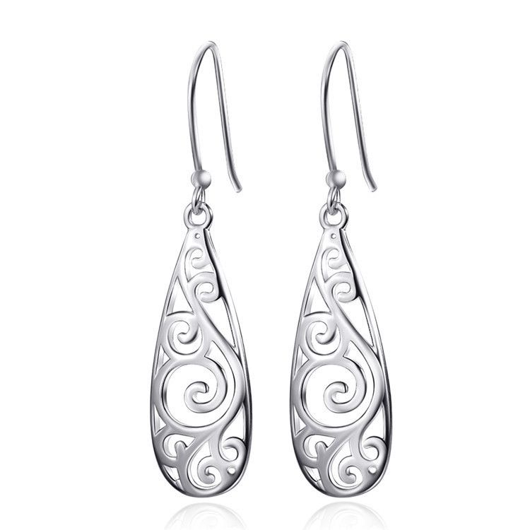 Creative Style Silver Stud Carved Earrings