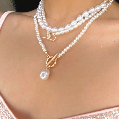 Lovely Water Drop Pendant Vintage Beaded Necklace