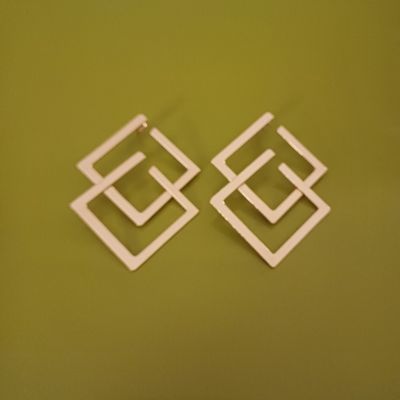 Geometrical Hollow Square Earings