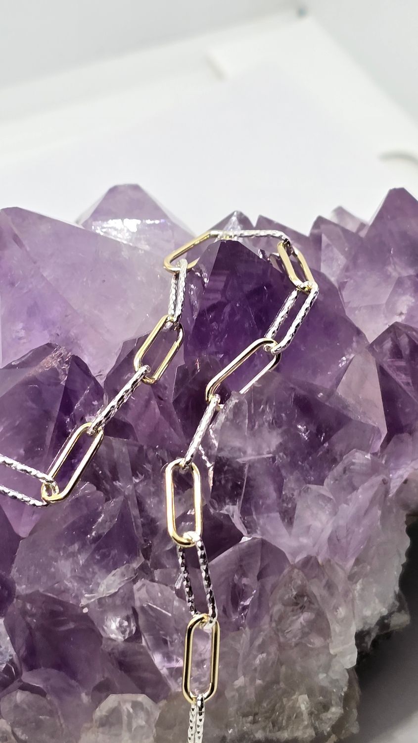 Gold Filled/Sterling Silver Paper Clip D/C Chain 11.5mm