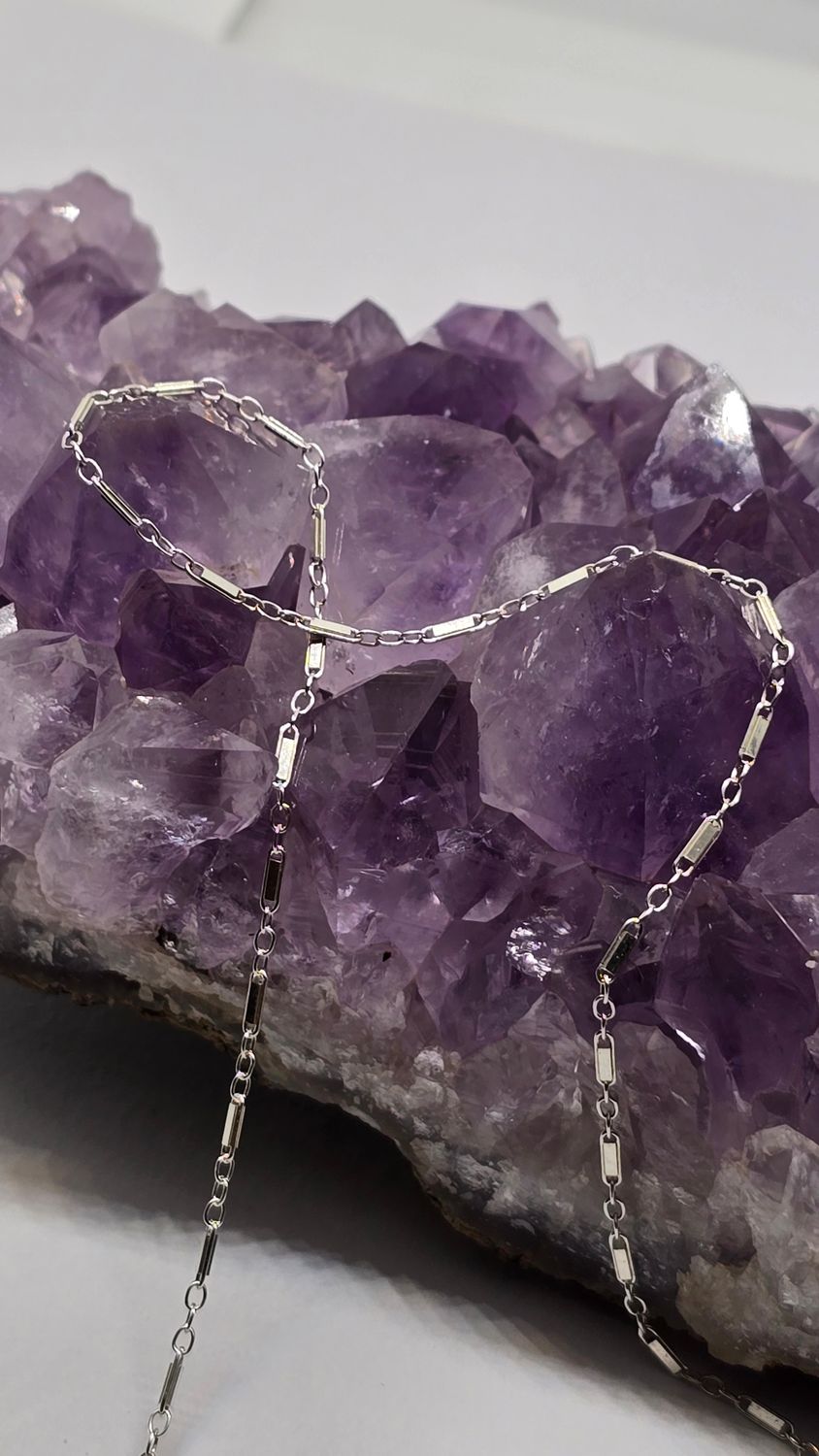 Sterling Silver Rectangular Mirror Chain 3mm