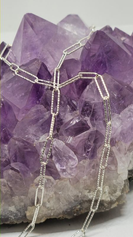 Sterling Silver D/C Paper Clip Chain 10mm
