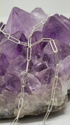 Sterling Silver D/C Paper Clip Chain 10mm