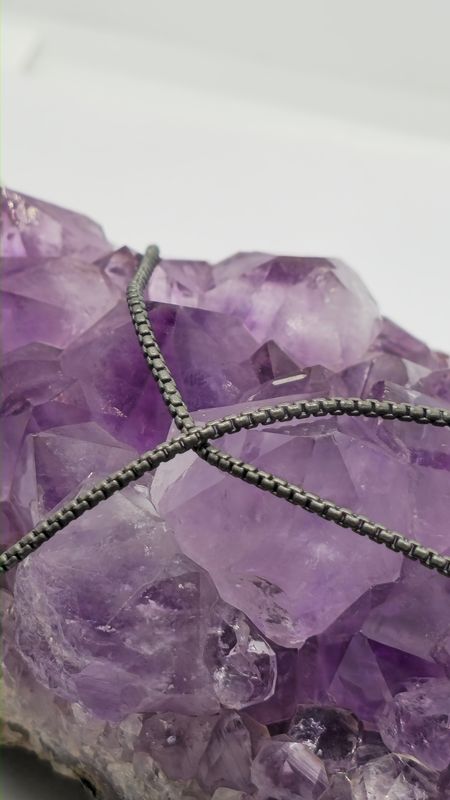 Sterling Silver Antiqued Rounded Cable Chain 2mm