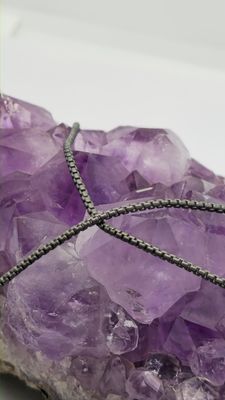 Sterling Silver Antiqued Rounded Cable Chain 2mm