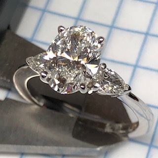 Oval Lab Diamond Engagement Ring in Platinum