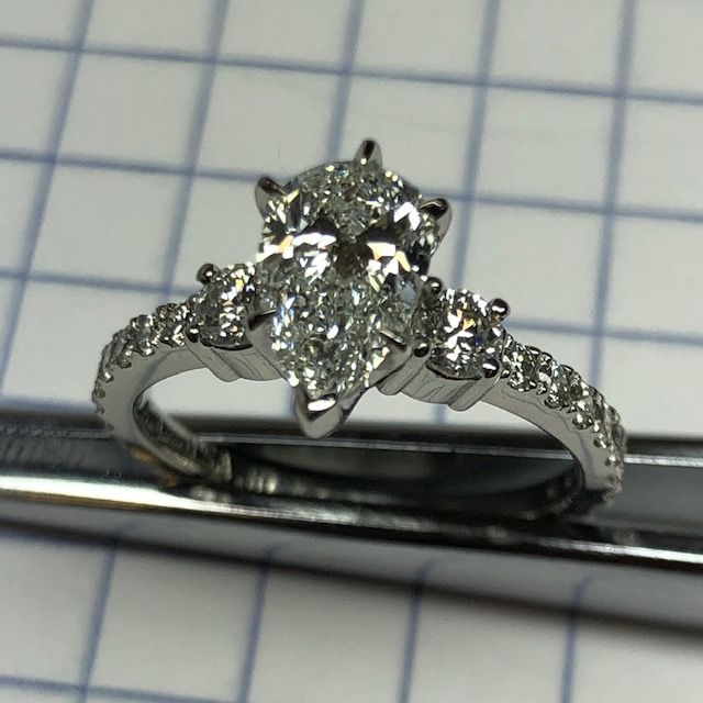 Pear Shape Diamond Engagement Ring in Platinum